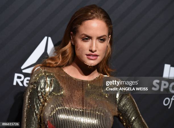 Sports Illustrated swimsuit model Haley Kalil arrives for the 2017 Sports Illustrated Sportsperson of the Year Award Show on December 5 at Barclays...