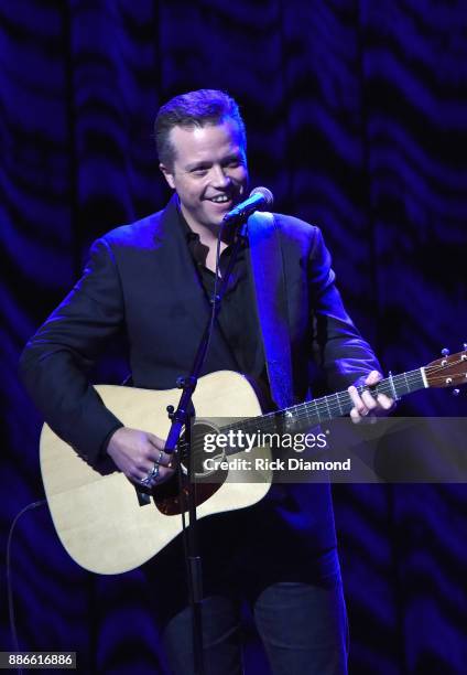 Jason Isbell performs onstage during the kick off of Jason Isbell's sold out residency at the Country Music Hall of Fame and Museum on December 5,...