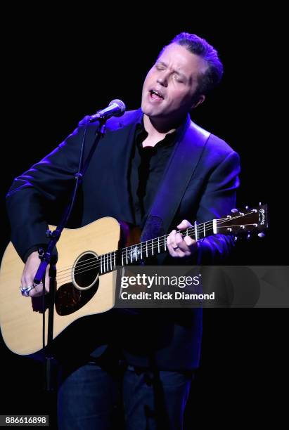 Jason Isbell performs onstage during the kick off of Jason Isbell's sold out residency at the Country Music Hall of Fame and Museum on December 5,...