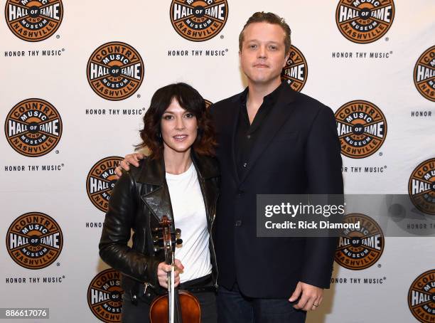 Amanda Shires and Jason Isbell attend the kick off of Jason Isbell's sold out residency at the Country Music Hall of Fame and Museum with Wife Amanda...