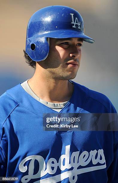 Los Angeles, CA, USA; Los Angeles Dodgers right fielder Andre Ethier during batting practice before the game against the New York Mets at Dodger...