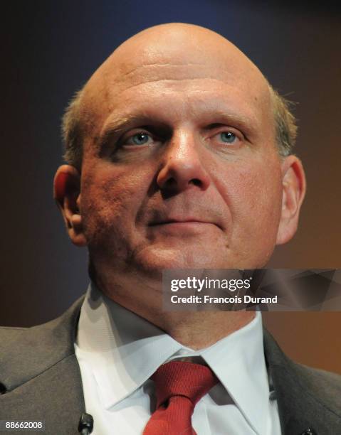 Microsoft CEO Steve Ballmer gives a speech during the Microsoft Advertising Seminar as part of the 56th Cannes Lions International Advertising...