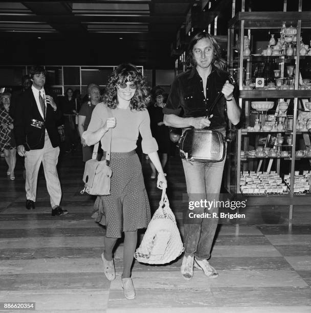 British actress Julie Christie at Heathrow Airport, London, UK, 1st July 1971.