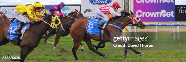 Dunno ridden by Brooke Sweeney wins the CrownBet F&M BM58 Handicap on December 05, 2017 in Wangaratta, Australia.