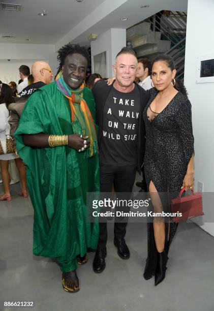 Jewelry designer Moko, Shareef Malnik, and Laurie Lynn Stark attend the opening of the new Chrome Hearts Gallery & Cafe to celebrate their 3-Year...