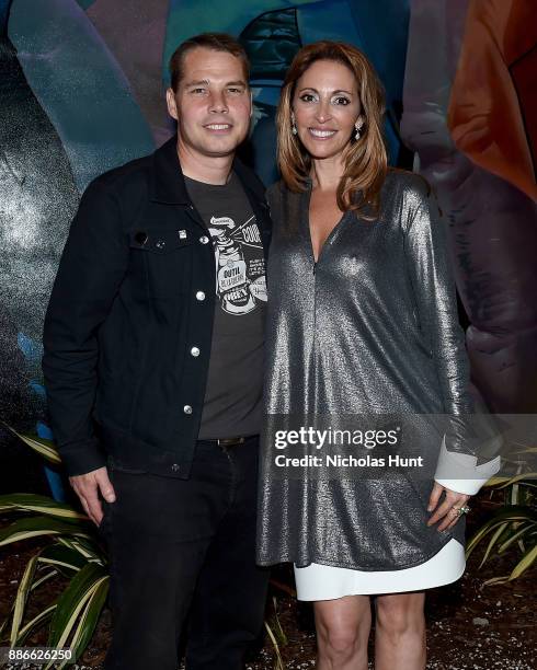 Artist Shepard Fairey and Goldman Properties CEO Jessica Goldman Srebnick attend Wynwood Walls Presents: humanKIND 2017 at Wynwood Walls on December...