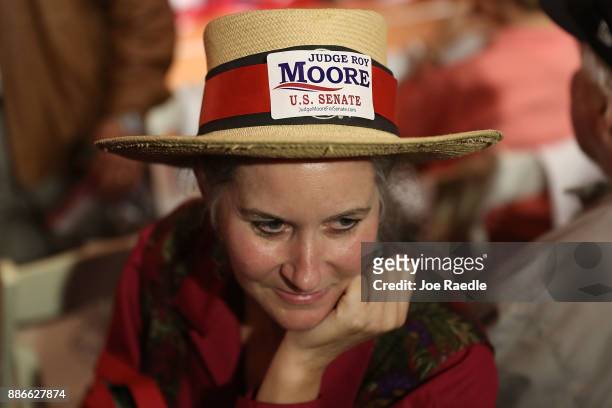 Sherry Martin attends a campaign rally for Republican Senatorial candidate Roy Moore at Oak Hollow Farm on December 5, 2017 in Fairhope, Alabama. Mr....