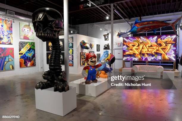 View of the Goldman Global Art Gallery at Wynwood Walls Presents: humanKIND 2017 at Wynwood Walls on December 5, 2017 in Miami, Florida.