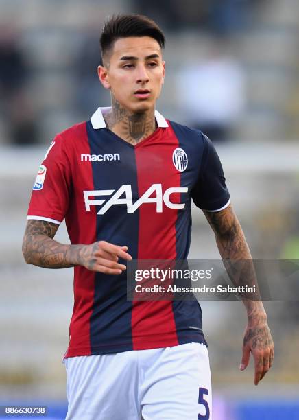 Farfan Erick Antonio Pulgar of Bologna FC looks on during the Serie A match between Bologna FC and Cagliari Calcio at Stadio Renato Dall'Ara on...