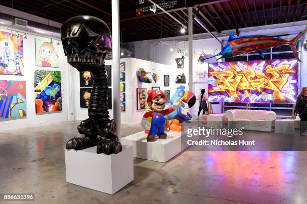 View of the Goldman Global Art Gallery at Wynwood Walls Presents: humanKIND 2017 at Wynwood Walls on December 5, 2017 in Miami, Florida.