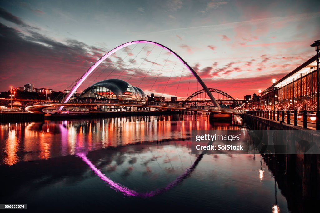 The Tyne Bridges at Sunset