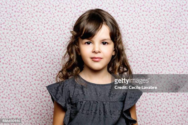 portrait of a little girl - the little white dress stock-fotos und bilder
