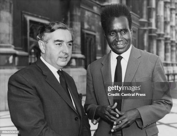 British politician George Brown , the Deputy Leader of the Labour Party, with Kenneth Kaunda, leader of the Rhodesian United National Independence...