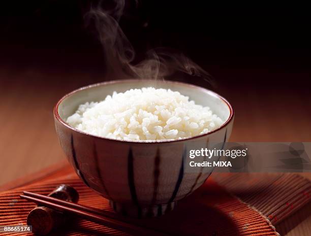 rice - rice bowl stock pictures, royalty-free photos & images