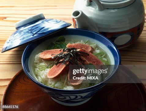 Boiled rice with tea and cod roe Boiled rice with tea and cod roe