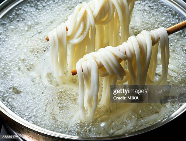 boiled japanese noodles - udon noodle stock pictures, royalty-free photos & images