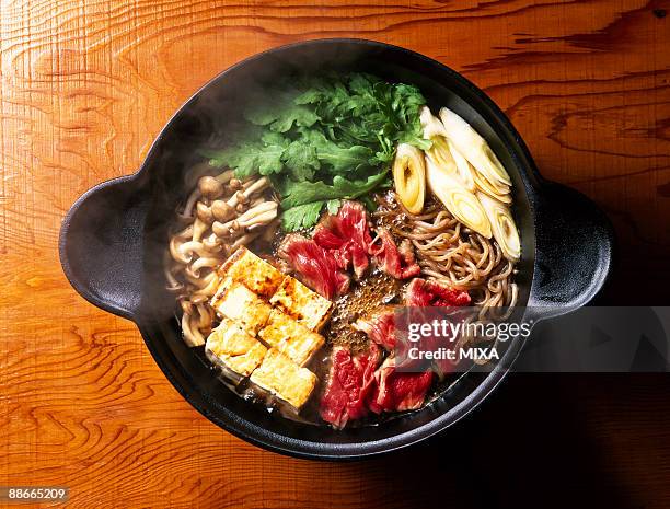 sukiyaki - hot pots stock pictures, royalty-free photos & images