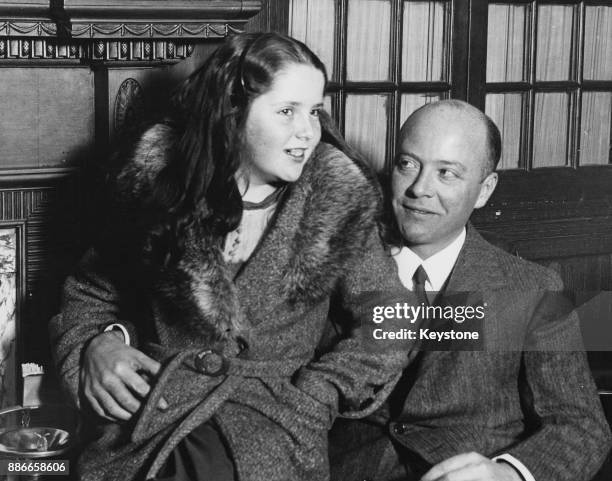 William Christian Bullitt, Jr. , the first United States ambassador to the Soviet Union, with his daughter Anne at Plymouth, UK, 8th December 1933.