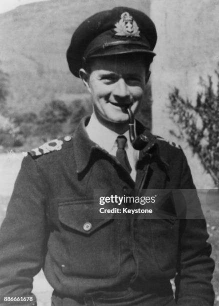 Lieutenant Donald Cameron of the Royal Naval Reserve, circa 1943. He was awarded the Victoria Cross in 1944 for his actions in Norway in 1943, when...