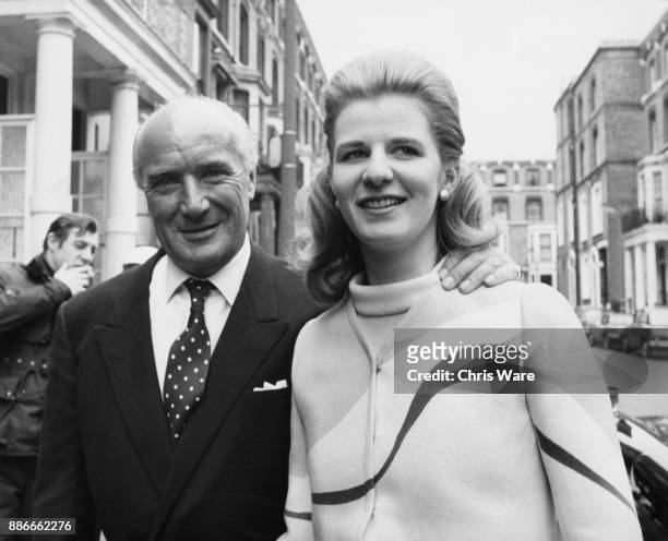 British entrepreneur Peter Cadbury , the chairman of Westward Television, after his wedding to Jennifer Morgan-Jones at Kensington Registry Office in...