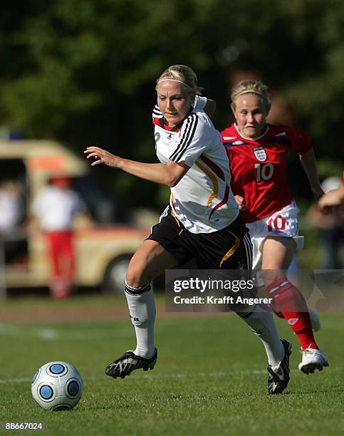 Kristina Gessat of Germany in action during the U19 Women International Friendly match between Germany and England at the Stadion Flensburg on June...