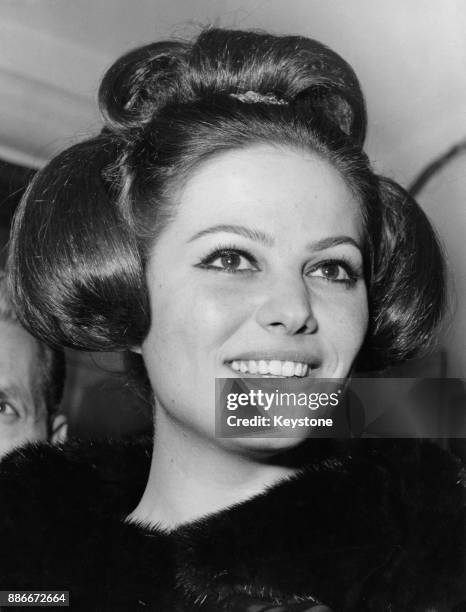 Italian-Tunisian actress Claudia Cardinale is the guest of honour at an exhibition of costumes and set decorations from the film 'Il Gattopardo' at...
