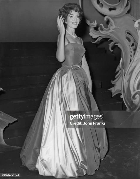 Greek-American soprano Maria Callas makes a recording at the Hackney Empire in London, for the Associated-Rediffusion television gala show, 3rd...