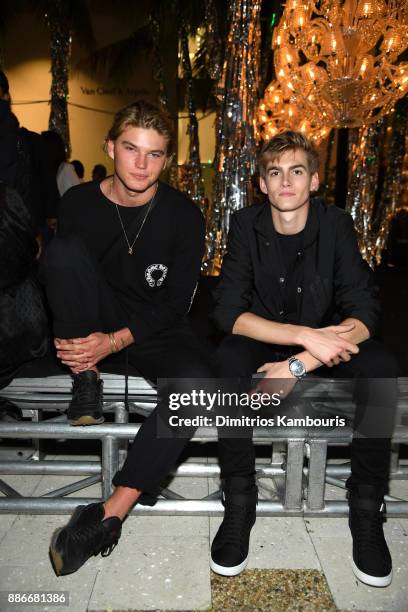 Models Jordan Barrett and Presley Gerber attend Chrome Hearts & Baccarat celebrate The Miami Design District with Jesse Jo Stark, Mary Anne Huntsman...