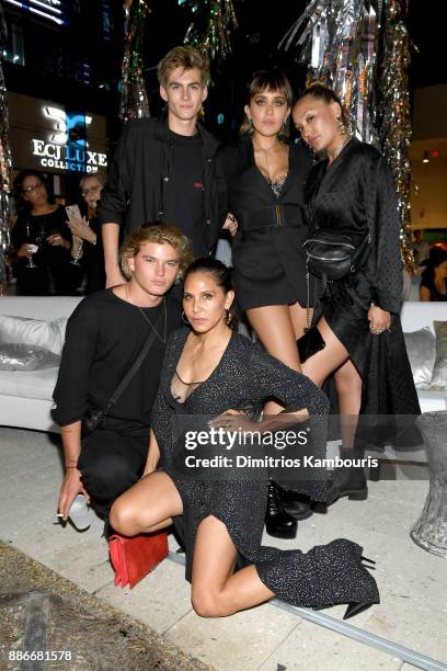 Jordan Barrett, Presley Gerber, Jesse Jo Stark, Alana O'Herlihy, and Laurie Lynn Stark attend Chrome Hearts & Baccarat celebrate The Miami Design...