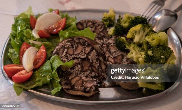 Bucho de Coja com Broculos e Salada" at lunch in Restaurante o Fontinha during Gastronomic FAM Tour on November 28, 2017 in Piodao, Portugal....