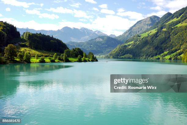 scenic view of lake lungern, switzerland - lungern switzerland stock-fotos und bilder