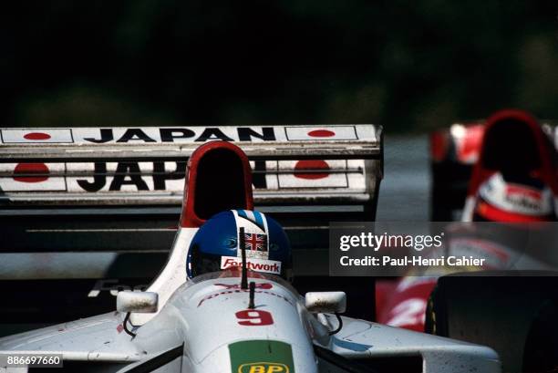 Derek Warwick, Jean Alesi, Footwork-Mugen-Honda FA14, Ferrari F93A, Grand Prix of Hungary, Hungaroring, 15 August 1993.