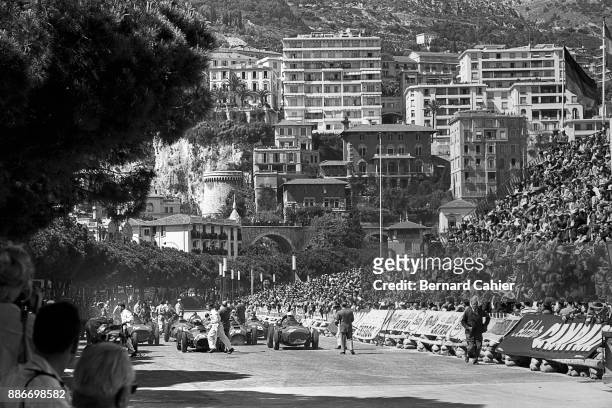 Juan Manuel Fangio, Peter Collins, Stirling Moss, Maserati 250F, Ferrari 801, Vanwall VW5, Grand Prix of Monaco, Circuit de Monaco, 19 May 1957....