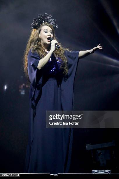 British soprano Sarah Brightman performs live on stage during the Royal Christmas Gala at Tempodrom on December 5, 2017 in Berlin, Germany.