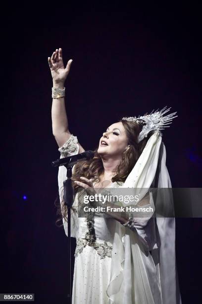 British singer Sarah Brightman performs live on stage during the Royal Christmas Gala at the Tempodrom on December 5, 2017 in Berlin, Germany.