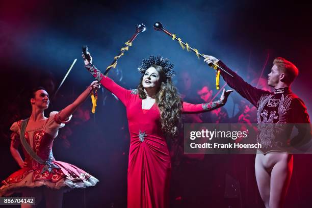 British singer Sarah Brightman performs live on stage during the Royal Christmas Gala at the Tempodrom on December 5, 2017 in Berlin, Germany.