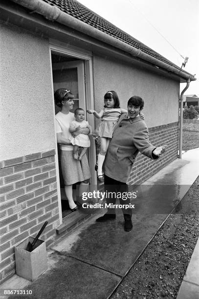 Jimmy Tarbuck in Great Yarmouth with his wife Pauline and their daughters Cheryl and Liza, 7 months. Jimmy didn't know for sure at 4pm if he was...