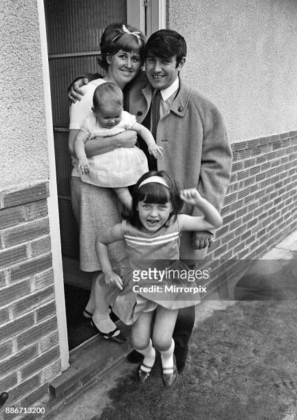 Jimmy Tarbuck in Great Yarmouth with his wife Pauline and their daughters Cheryl and Liza, 7 months. Jimmy didn't know for sure at 4pm if he was...