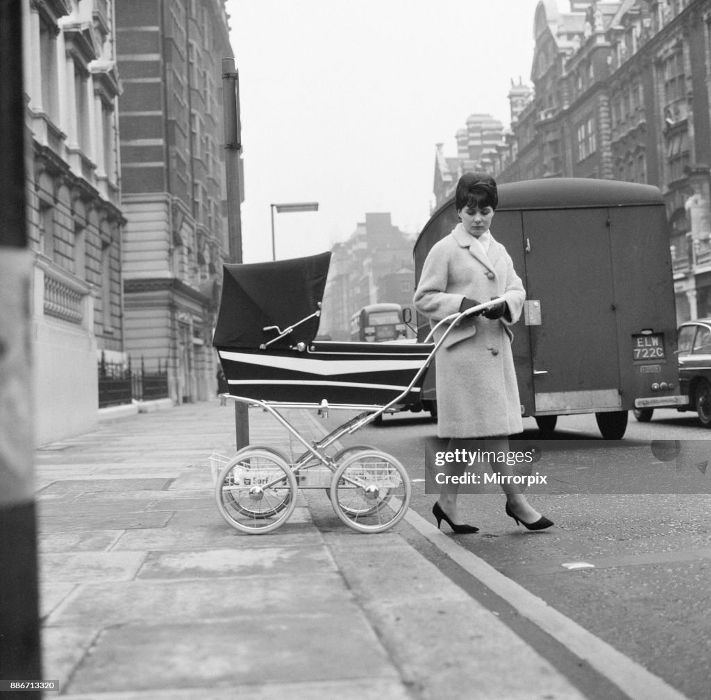 Pramway Code, Mother crossing road with pram, Knightsbridge, London ...