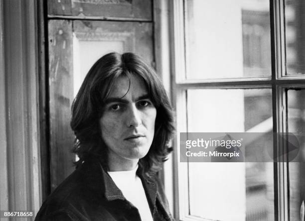 George Harrison of The Beatles pop group pictured at the Apple Headquarters in London, 2nd January 1969.