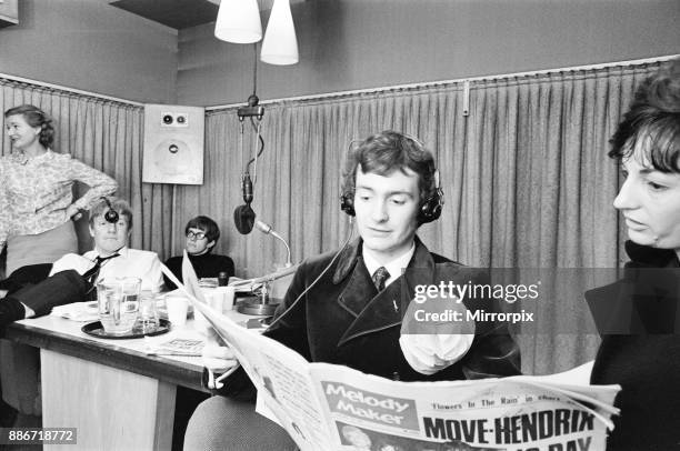 Radio One Rehearsals ahead of official launch, Studio Scenes, Broadcasting House, London, 28th September 1967. Radio One went on to launch at 7:00 am...