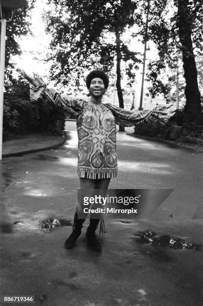 Aretha Fanklin pictured in London, 28th July 1972.