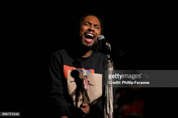 Miguel performs on stage during the Album Release Party LIVE on The Honda Stage at iHeartRadio Theater on December 5, 2017 in Burbank, California.