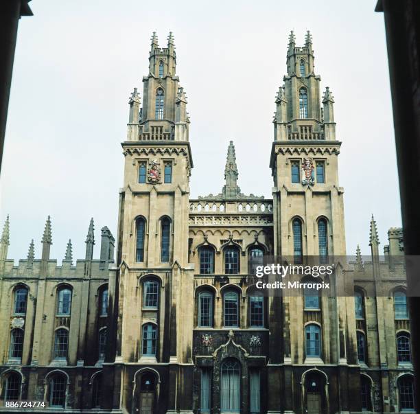 All Souls College, Oxford University, Oxfordshire. January 1972.