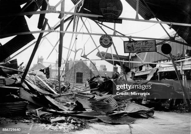 The wreckage of the Britannia Garage, Bridlington 20th August 1940.