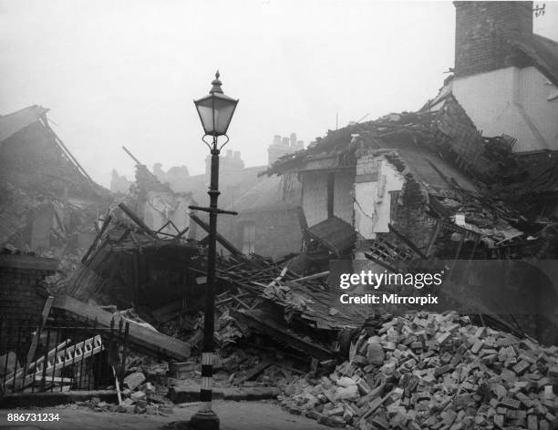 Amid the devastation in Cave Street, Beverley Road, Hull a gas lamp remained, stark against the blacken sky, as if to symbolise the spirit and...
