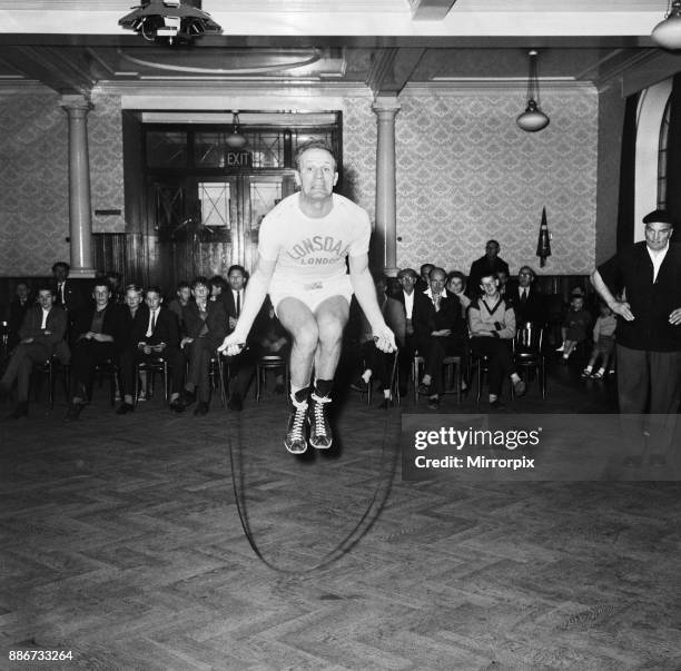 Henry Cooper seen here in training at The Bellingham for his fight against Cassius Clay at Wembley, 16th June 1963.