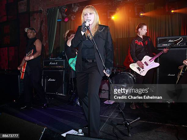 Singer Bebe Buell performs her new song "Air Kisses for the Masses" at the Hiro Ballroom at The Maritime Hotel June 24, 2009 in New York City.