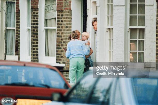 Princess Diana visits friend Carolyn Bartholmew, former flatmate, in London, Wednesday 10th June 1992. Carolyn Bartholmew contributed to a...