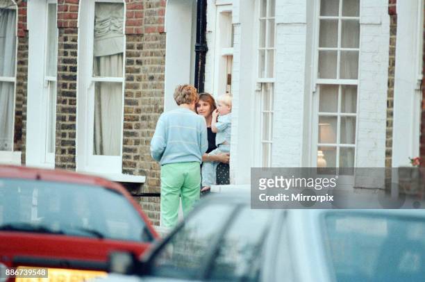 Princess Diana visits friend Carolyn Bartholmew, former flatmate, in London, Wednesday 10th June 1992. Carolyn Bartholmew contributed to a...